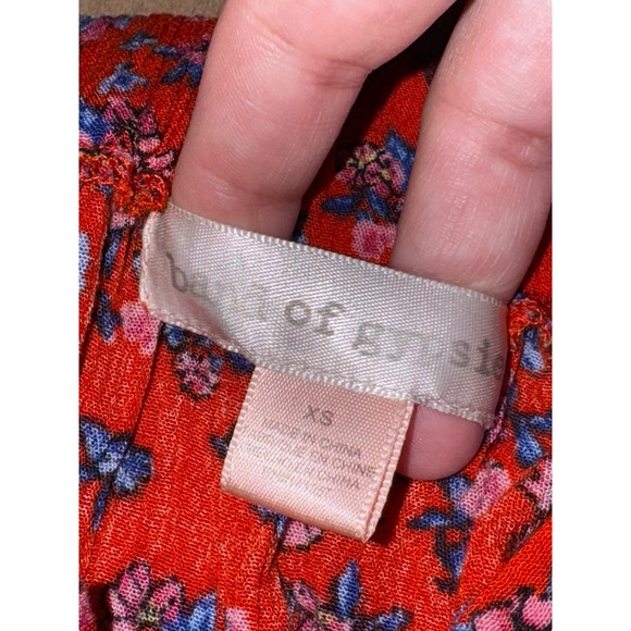 Band of Gypsies Floral Boho Maxi Festival Skirt Slit & Button Front Size XS - Picture 4 of 6